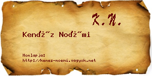 Kenéz Noémi névjegykártya