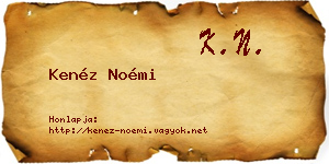 Kenéz Noémi névjegykártya